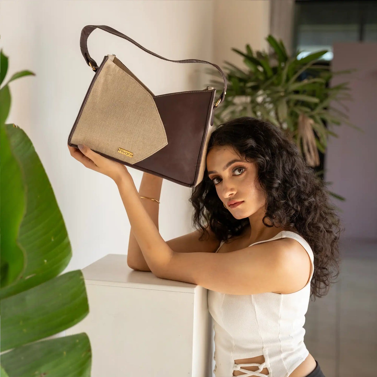 DUAL PANEL SHOULDER BAG