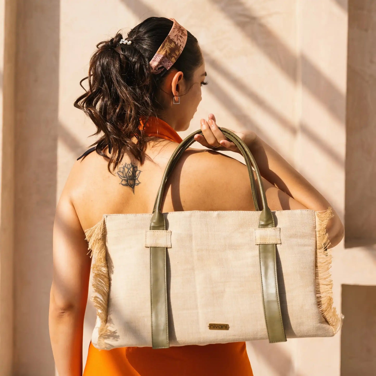 THE OLIVE FRINGE TOTE